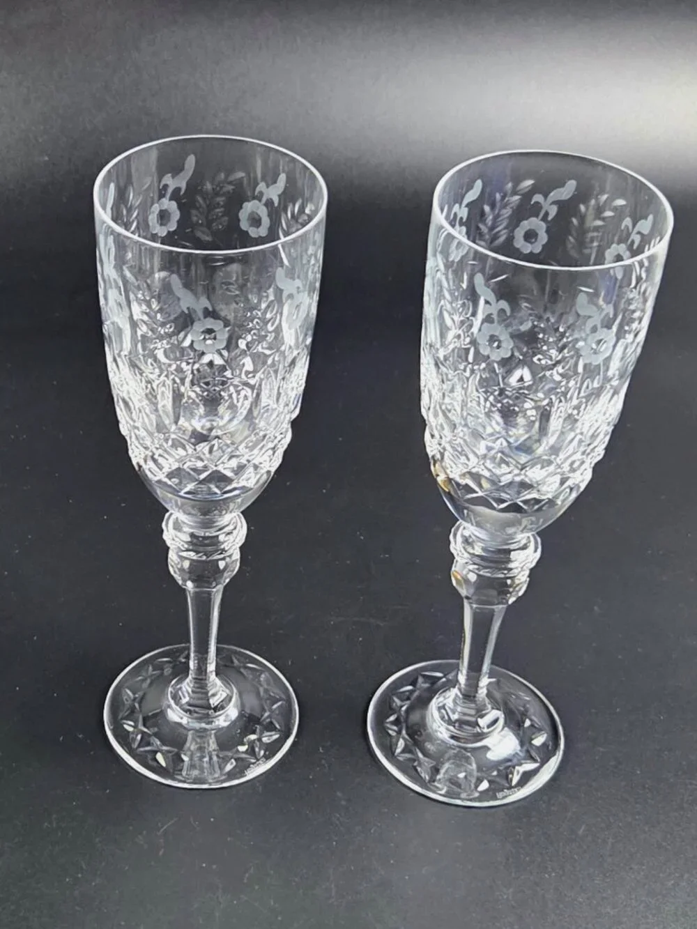 Vintage Rogaska Gallia - Fluted Champagne Glasses - Set of 2 - Discontinued
